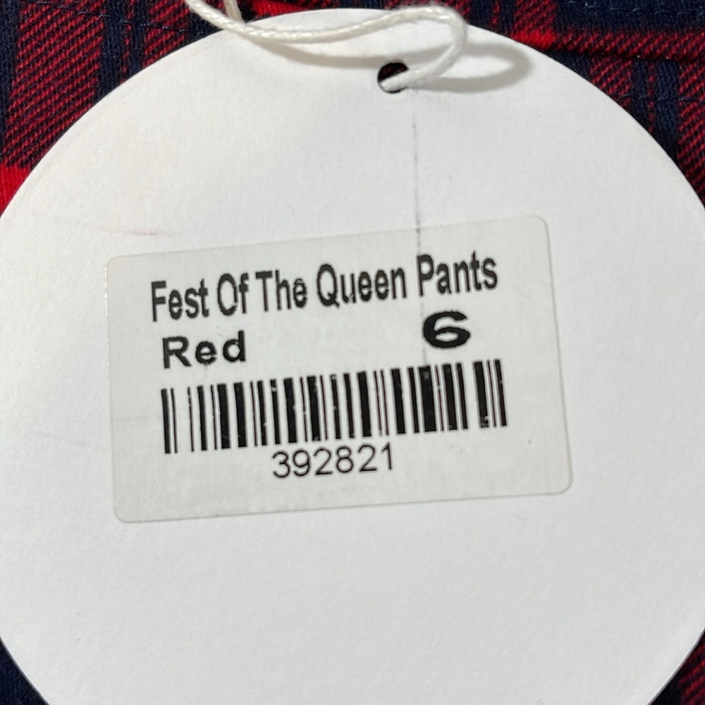 PRINCESS POLLY Fest Of The Queen Plaid Flare Pants Size 6 Pockets NEW - Picture 7 of 10
